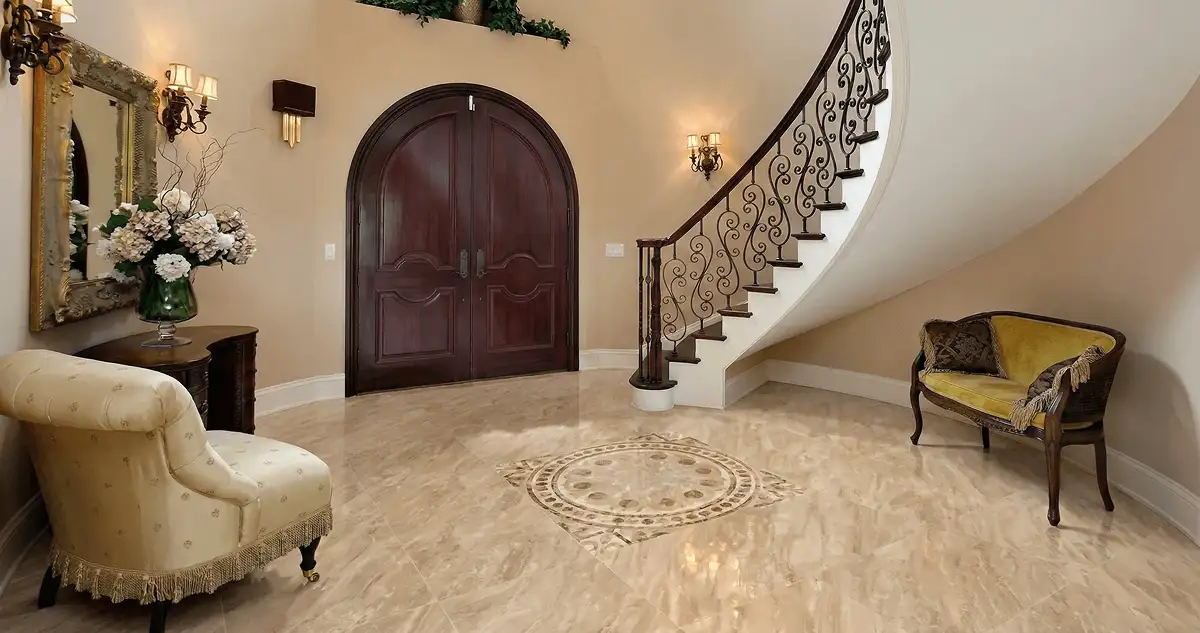 Entrance hall with professionally installed ceramic tile flooring in Kansas City MO